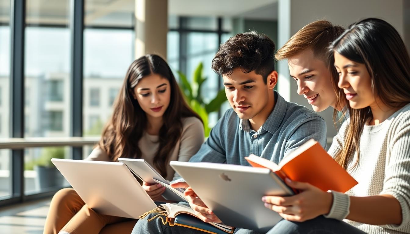 Student preparing for exams with study materials